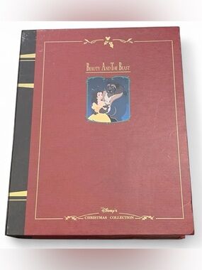 Disney Retired Beauty and the Beast Christmas Storybook Ornament Set Org Box
